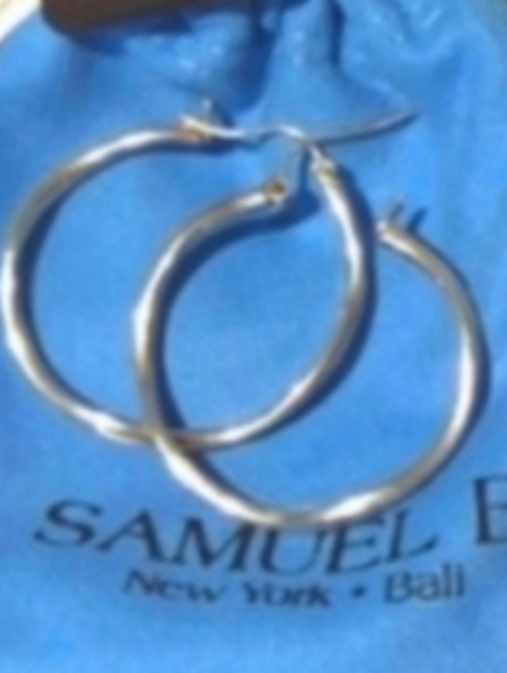 Samuel B. Silver Wavy Hoop Earrings Mother Of Pearl 925 Sterling Silver - Picture 5 of 9